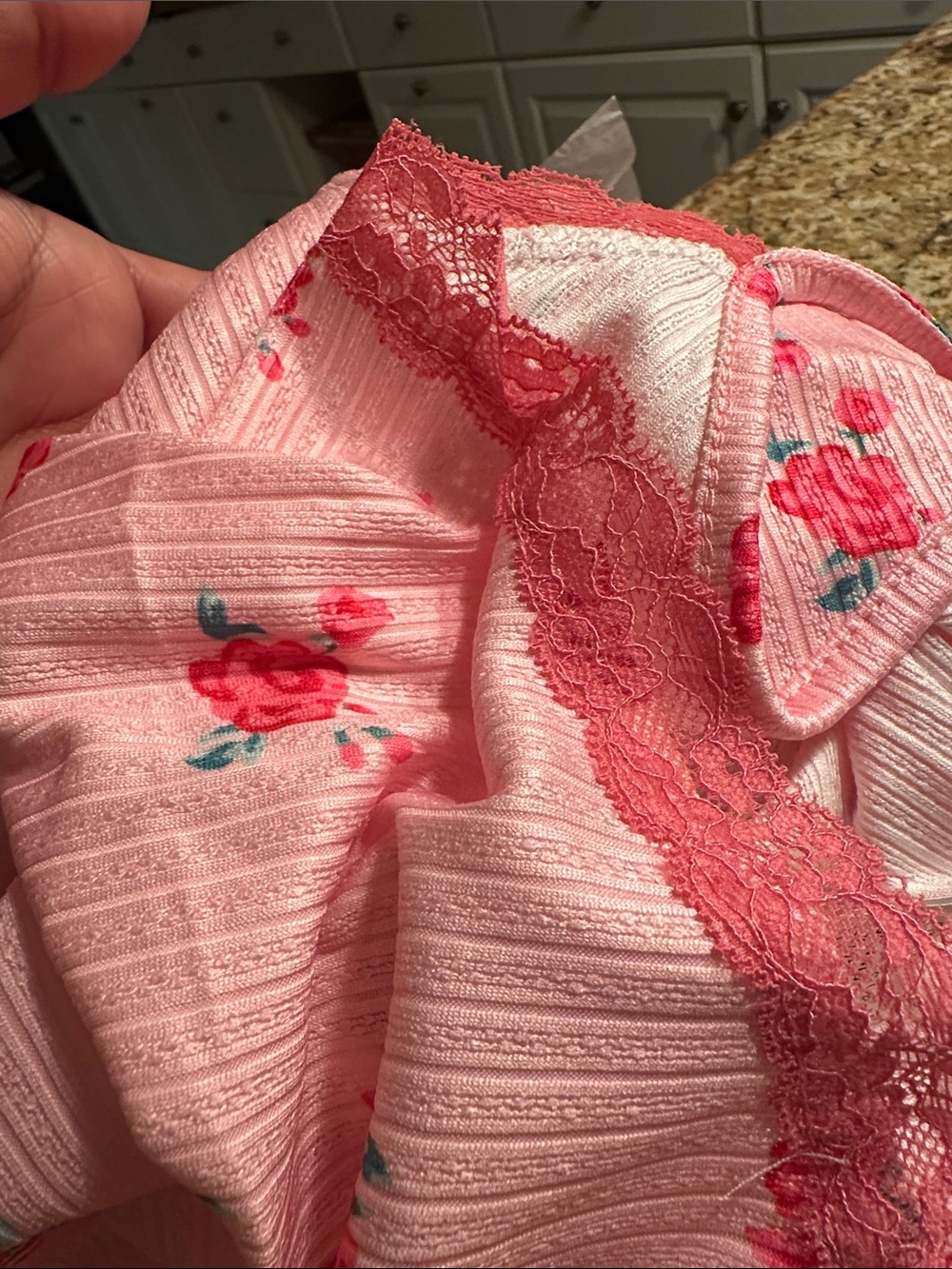 Pink Floral Lace-Trim Cami & Short Sleep Set - Picture 6 of 6